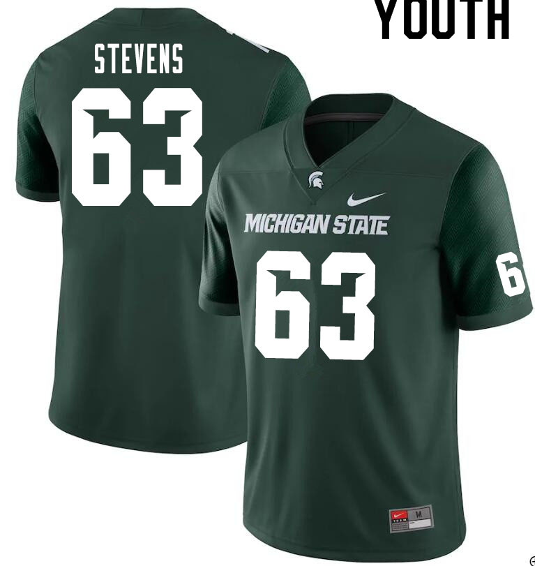 Youth #63 Justin Stevens Michigan State Spartans College Football Jerseys Sale-Green
